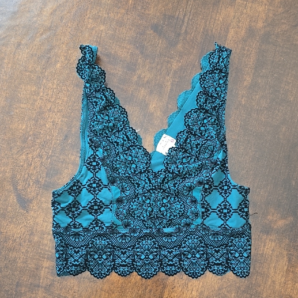 Free People Teal Lace Bralette